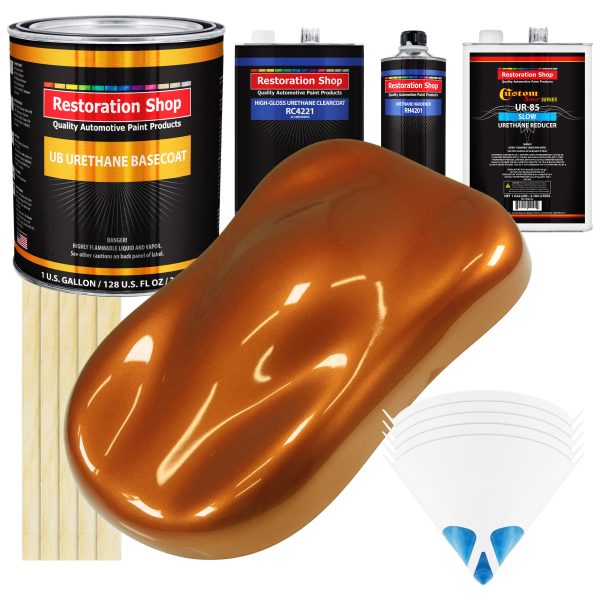 Atomic Orange Pearl - Urethane Basecoat with Clearcoat Auto Paint - Complete Slow Gallon Paint Kit - Professional Gloss Automotive Car Truck Coating Online