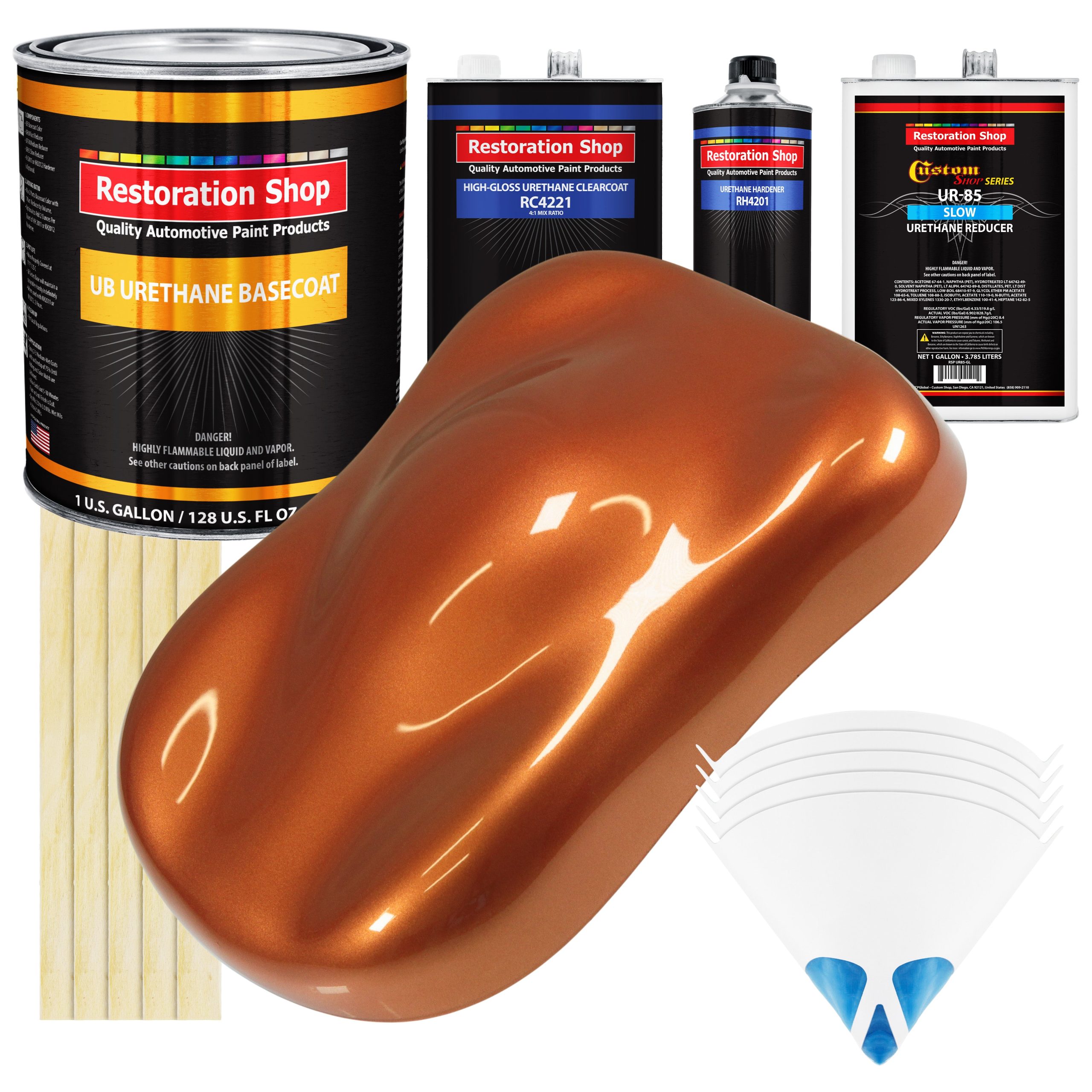 Malibu Sunset Orange Metallic – Urethane Basecoat with Clearcoat Auto Paint (Complete Slow Gallon Paint Kit) Professional Automotive Car Truck Coating Online