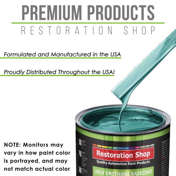 Gulfstream Aqua Metallic - LOW VOC Urethane Basecoat Auto Paint - Quart Paint Color Only - Professional High Gloss Automotive Coating For Sale - Image 4