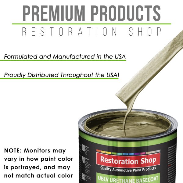 Antique Gold Metallic - LOW VOC Urethane Basecoat Auto Paint - Quart Paint Color Only - Professional High Gloss Automotive Coating Cheap - Image 4