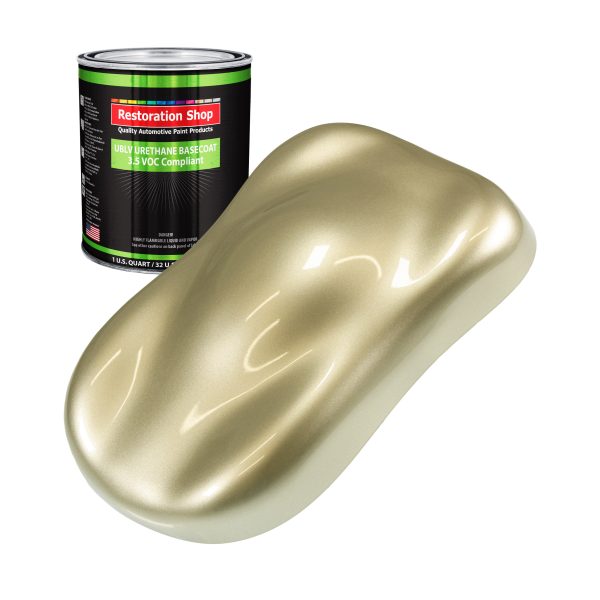 Antique Gold Metallic - LOW VOC Urethane Basecoat Auto Paint - Quart Paint Color Only - Professional High Gloss Automotive Coating Cheap