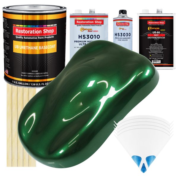 British Racing Green Metallic - Urethane Basecoat with Premium Clearcoat Auto Paint - Complete Fast Gallon Paint Kit - Professional Automotive Coating Online now