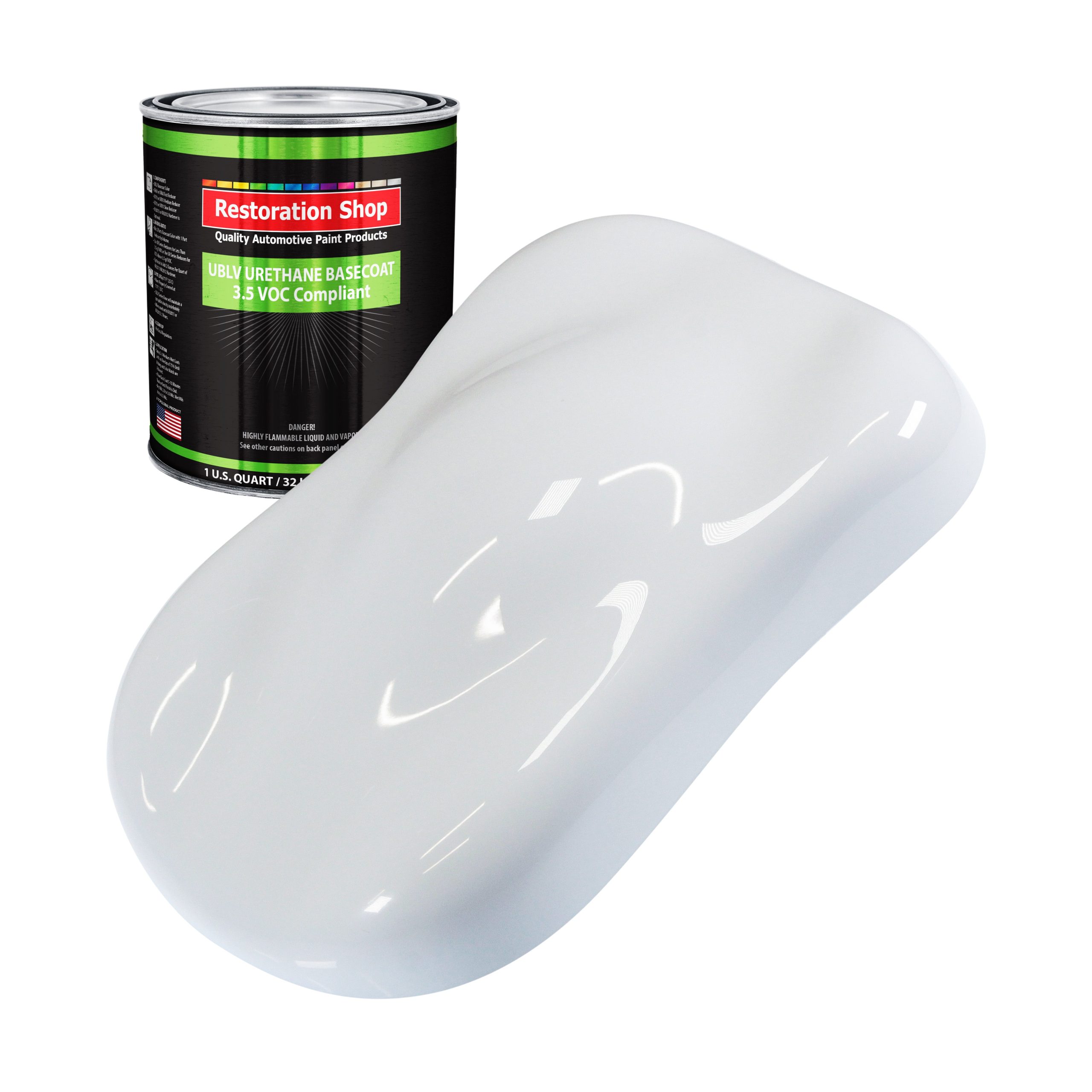 Winter White – LOW VOC Urethane Basecoat Auto Paint – Quart Paint Color Only – Professional High Gloss Automotive Coating Sale