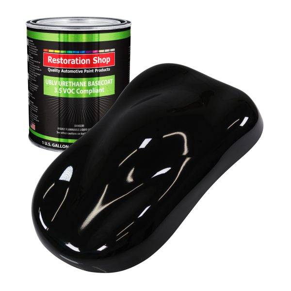 Jet Black (Gloss) - LOW VOC Urethane Basecoat Auto Paint - Gallon Paint Color Only - Professional High Gloss Automotive, Car, Truck Refinish Coating Sale