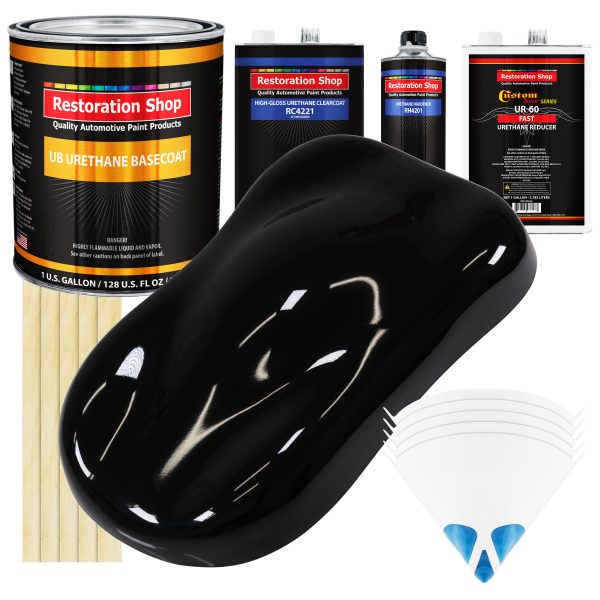Boulevard Black - Urethane Basecoat with Clearcoat Auto Paint (Complete Fast Gallon Paint Kit) Professional High Gloss Automotive Car Truck Coating Online now
