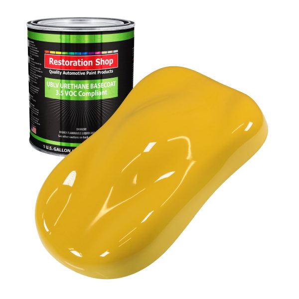 Canary Yellow - LOW VOC Urethane Basecoat Auto Paint - Gallon Paint Color Only - Professional High Gloss Automotive, Car, Truck Refinish Coating Cheap