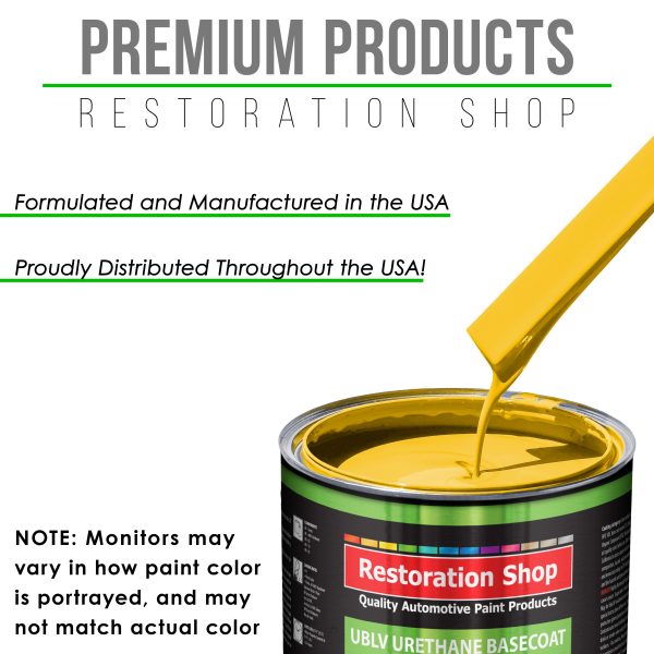 Sunshine Yellow - LOW VOC Urethane Basecoat Auto Paint - Quart Paint Color Only - Professional High Gloss Automotive Coating Online now - Image 4