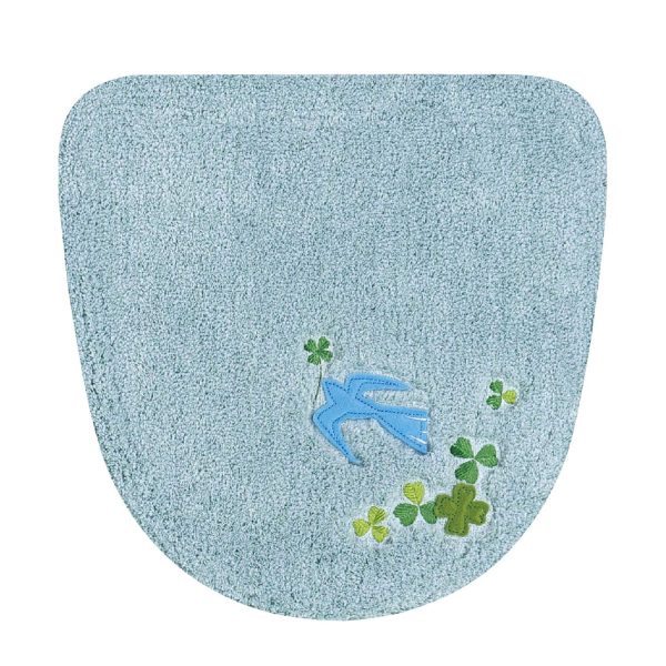 Senko Japan Bird Toilet Lid Cover Washing Light Blue Lucky Motif Embroidery 13660 Online Sale