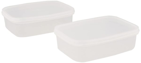 Set Of 2 Nagao Japan Storage Containers 760Ml Easy To Clean Square Polypropylene S-54 Discount